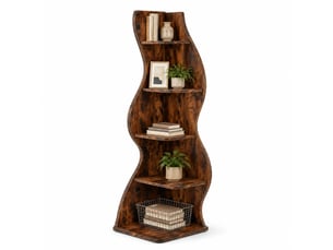 Bibliotheque coloris marron 5 étagère(s) DESVIAE - 50 cm x 182.5 cm