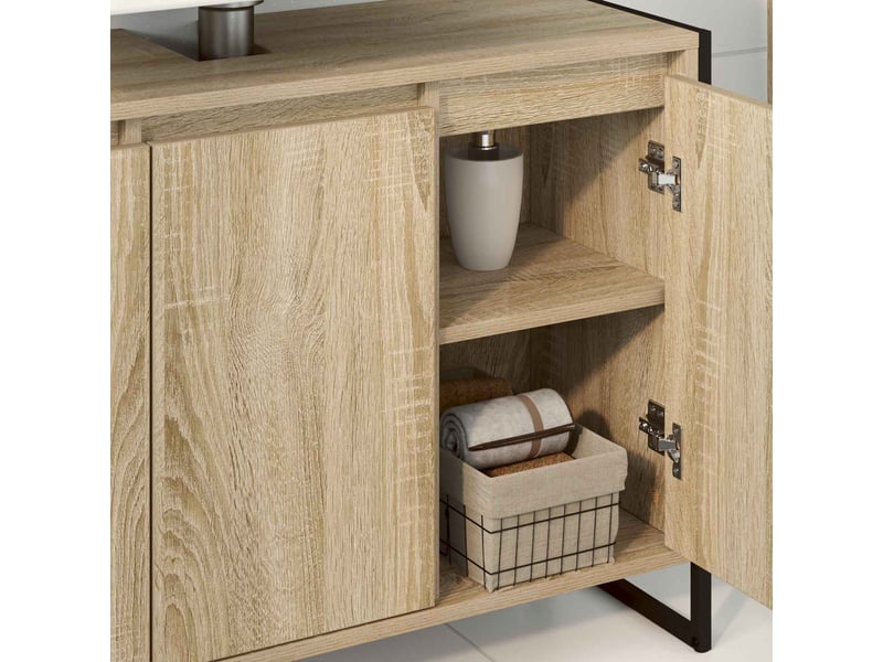  Cabinet de salle de bain sonoma 90x30x60 cm  - Conforama D