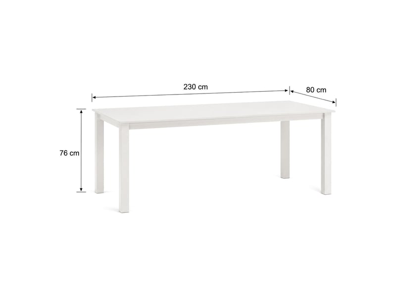  Table extensible lireli, 12 places, 160x80x76h cm blanc Lireli - Conforama E