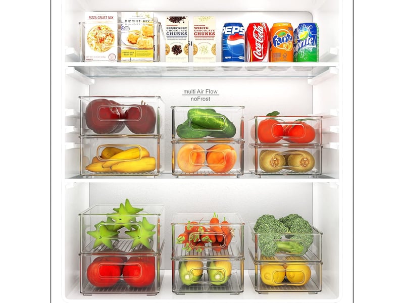  Boite de rangement frigo transparent, lot de 6 (3 tailles)  pour le réfrigérateur cuisine  - Conforama E