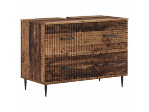 Meuble sous lavabo de salle de bain haarlem bois ancien cf64888
