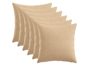 Lot de 6 coussins avec oreiller, coussins décoratifs heerlen crème tissu cf50693