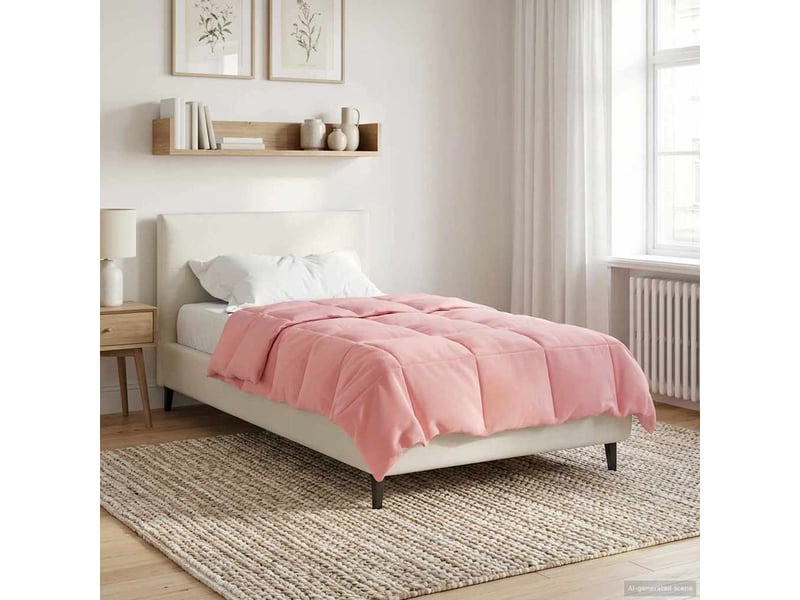 Couette - duvet d'été 135 x 220 cm été microfibre (100% polyester) rose - Conforama D