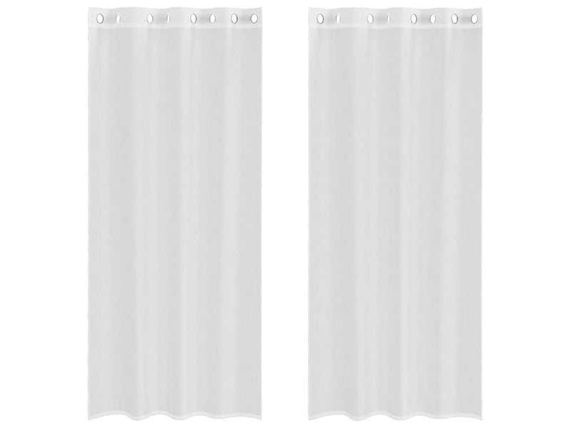  Lot de 2 rideaux en voile, voilages avec œillets blanc cf44343  - Conforama A