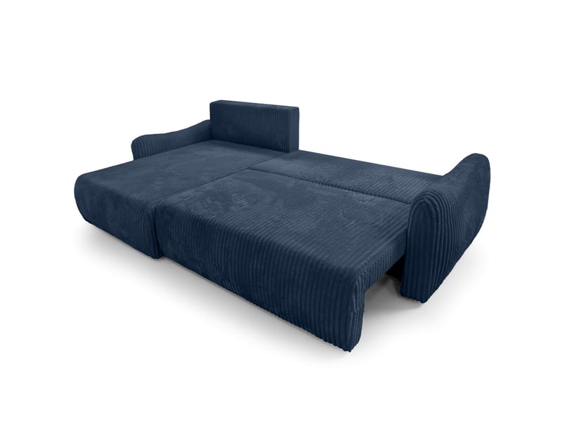  Apoline - canapé d'angle réversible convertible 4 places avec coffre en velours côtelé épais  - Conforama C