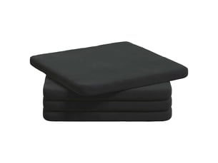 Lot de 4 coussins de siège, coussins décoratifs velours noir 40 x 40 x 3 cm cf60041