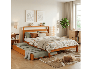 Lit gigogne 140x200 cm ELVMI coloris naturel