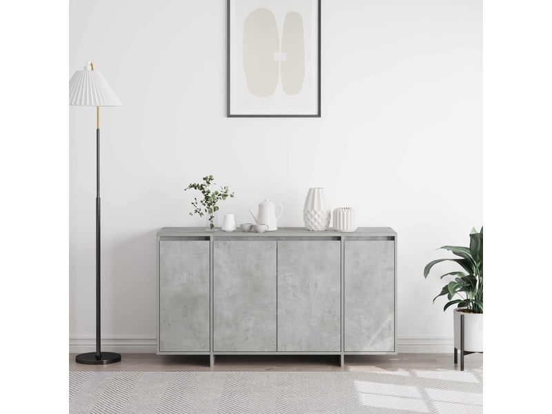 Buffet - bahut - meuble de rangement gris béton 135 x 41 x 75 cm bois d'ingénierie - Conforama D