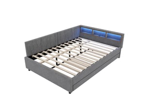 Lit banquette 140x200 cm    coloris gris