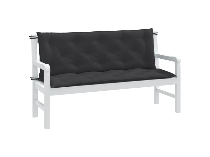  Lot de 2 coussins de banc de jardin, coussins d'assise anthracite mélangé tissu cf58620  - Conforama B