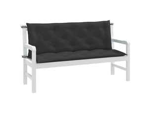 Lot de 2 coussins de banc de jardin, coussins d'assise anthracite mélangé tissu cf58620