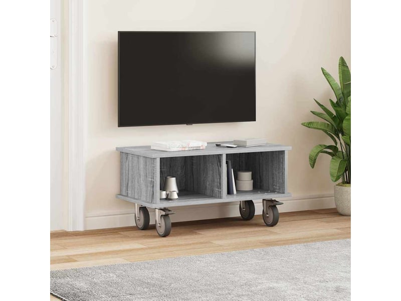  Meuble tv - banc tv - meuble de rangement 68,5 x 35 x 35 cm gris sonoma bois d'ingénierie  - Conforama D