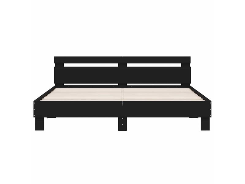  Lit double- lit adulte -  cadre de lit sans matelas noir 180x200 cm  - Conforama D