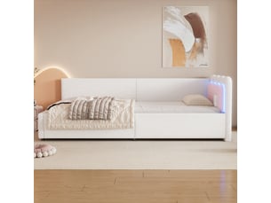 Lit banquette 90x200 cm <strong>OXEZA</strong>  <strong></strong> coloris blanc