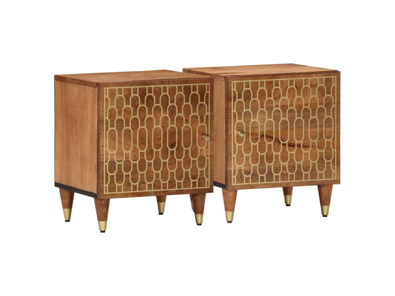  Tables de chevet 2 pièces 40x33x46 cm bois de manguier solide  - Conforama B
