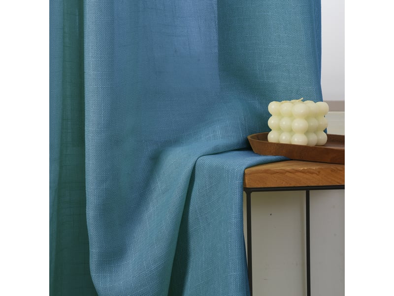 Rideau ajustable 140 x 270 cm + 8 anneaux pinces effet lin evasion paon CP-EVASION-PAON - Conforama D