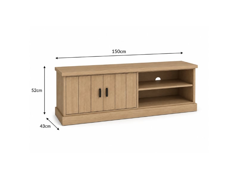  Meuble tv moderne en bois 2 portes 150cm teodora  - Conforama E