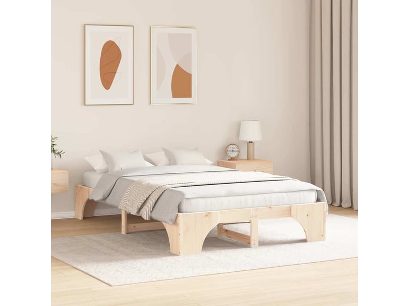  Lit double- lit adulte -  cadre de lit pin massif 120 x 190 cm bois massif en pin  - Conforama B