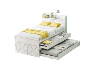 Lit gigogne 90x190 cm    coloris blanc