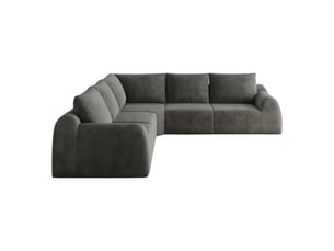 Canapé droit en mousse haute élasticité sans montage - revêtement en chenille gris foncé
