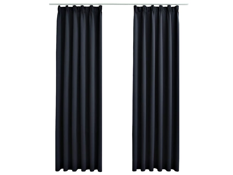  Lot de 2 rideaux occultants, rideaux black-out avec crochets anthracite 140x245 cm cf44866  - Conforama A