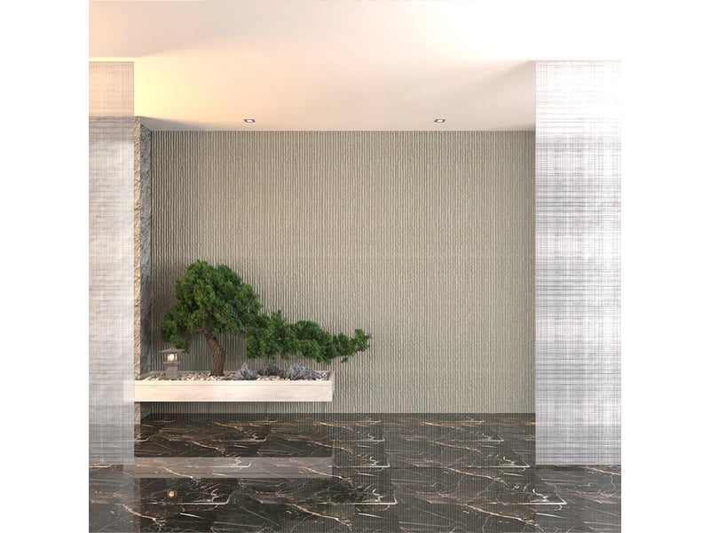 Panneaux décoratifs 3d effet pierre en pu, lot de 12 pièces - gris  - Conforama B