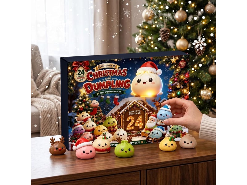  Calendrier de l'avent 2026 squishies de noël – 24 jours, mini jouets dumpling glitter à presser, déco de fête  - Conforama E