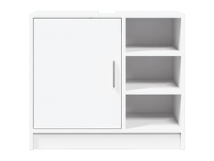 Armoire de lavabo moderne rangement optimal salle de bain 63 x 29 x 55 cm en bois d'ingénierie blanc 02_0049548