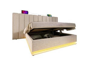 Lit coffre 160x200 cm VIVRYN coloris beige