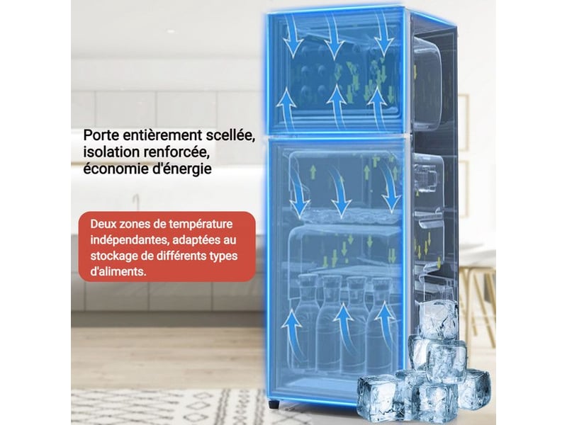  Réfrigérateur rétro - truxen8 - 92l - deux portes - énergie classe d - rouge 105.5x41x45.5cm - Conforama C