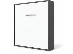Lit escamotable vertical kola – seulement 34,5cm de profondeur, le confort d’un vrai lit-avec matelas-120x200-cadre anthracite-façade blanche