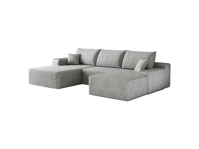  Canapé modulable d'angle 270 cm gris en tissu, assise profonde, sans montage, compressé, pour salon et appartement W3428S00113 - Conforama A