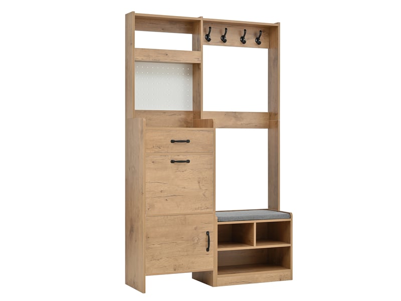  Portemanteau avec banc et rangement 108.5 x 180 cm en panneau de particules  - Conforama A