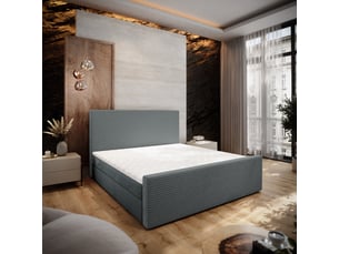 Lit avec rangement 140x200 cm <strong>MASSENO</strong> <strong></strong> coloris gris