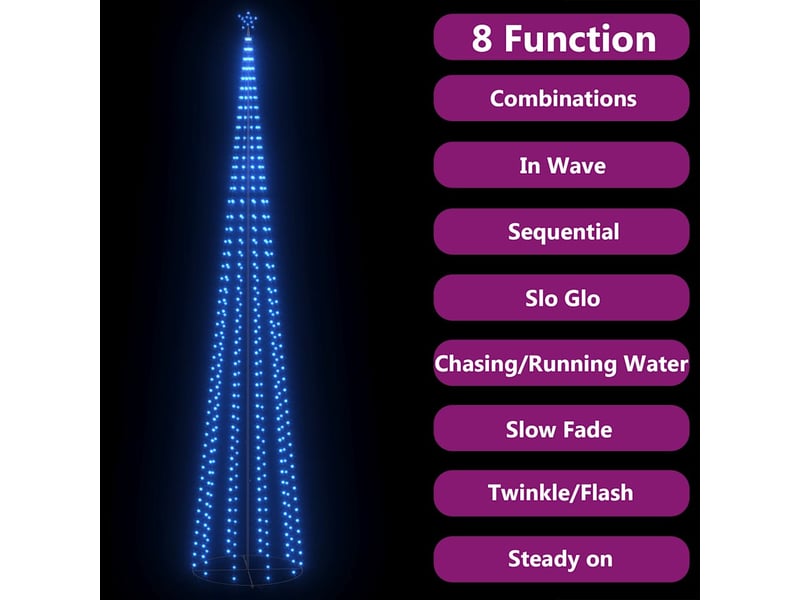  Sapin de noël - arbre de noël cône 752 led bleues décoration 160x500 cm  - Conforama C
