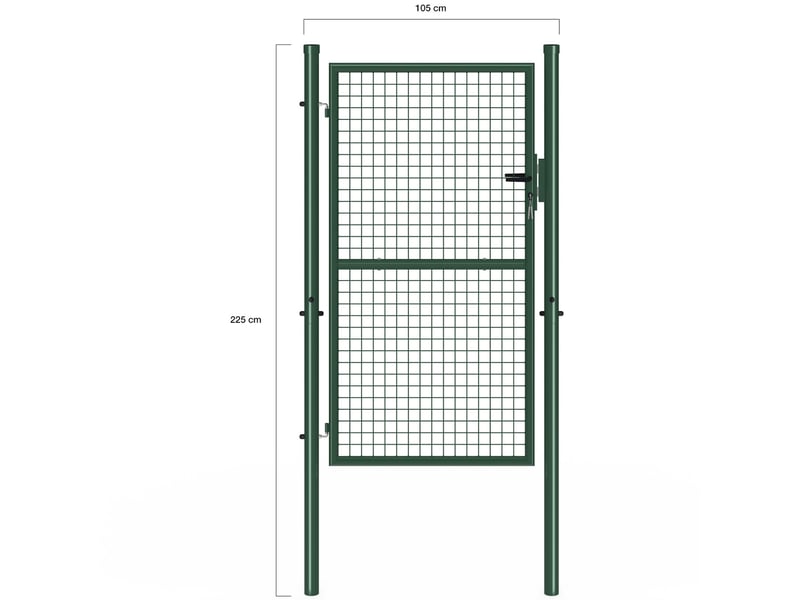 Portillon de jardin 105 x 175 cm en acier avec serrure et poignée vert  - Conforama D