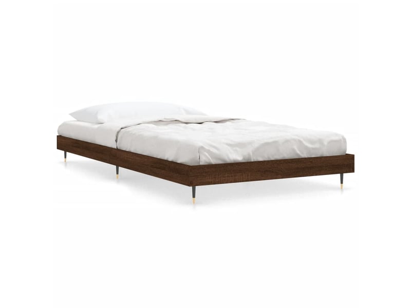  Lit simple- lit adulte -  cadre de lit sans matelas chêne marron 100x200 cm  - Conforama A