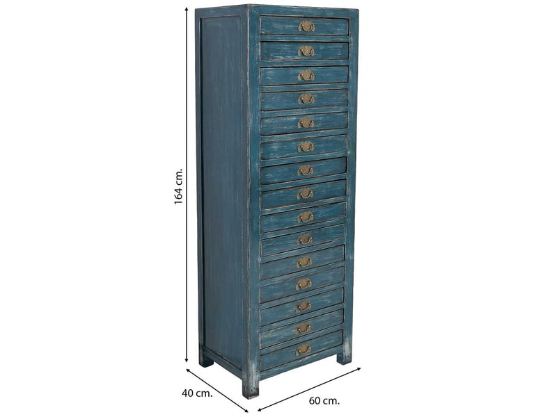  Commode en bois bleu 60x40x164 cm h  - Conforama C