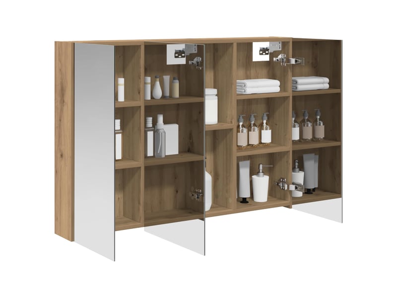  Amoire de salle de bain, meuble de salle de bain avec miroir chêne artisanal shl3644  - Conforama C