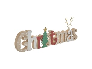 Mot décoratif en bois christmas l. 35 cm
