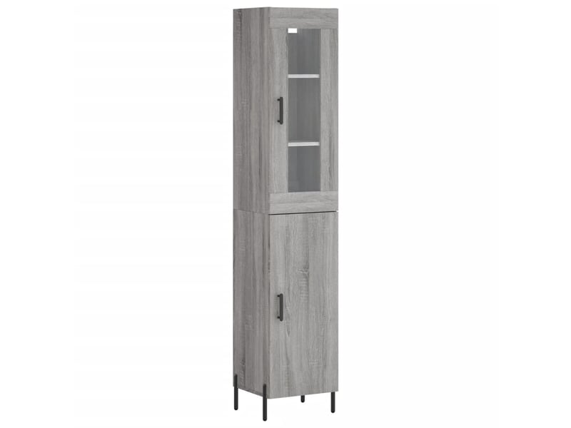  Buffet haut - bahut - meuble de rangement sonoma gris 34,5x34x180 cm bois d'ingénierie  - Conforama A