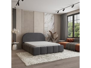 Lit coffre 180x200 cm <strong>MASSENO</strong> <strong></strong> coloris gris