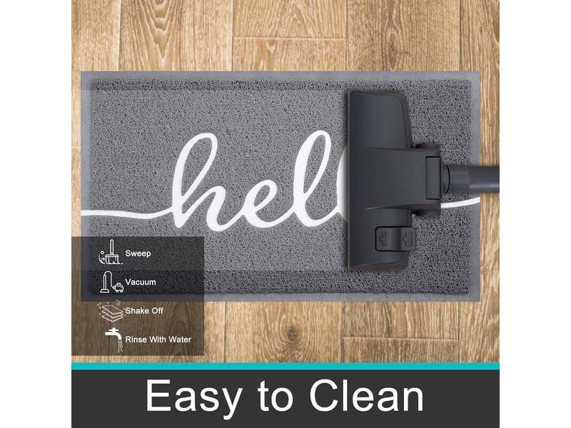  1 pièce 44 x 76 cm (gris) paillasson extérieur hello, paillasson intérieur, tapis d'entrée, paillasson extérieur antidérapant et anti-poussière  - Conforama D