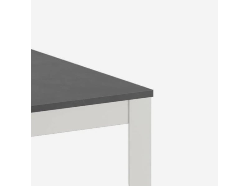  Table extensible en mélaminé avec piètement blanc 130290x80 moon - gris  - Conforama C