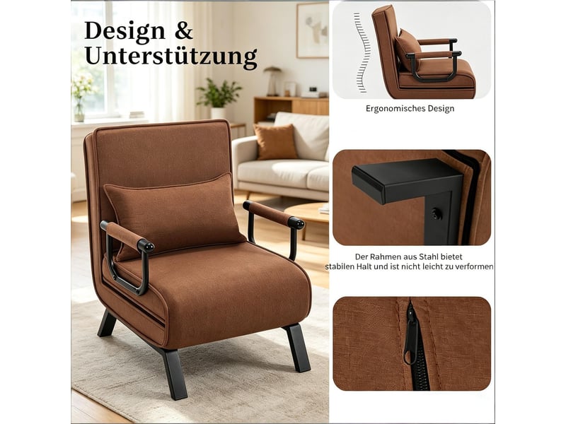  Chaise style élégant format convertible dossier réglable modèle extensible chaise tv  - Conforama D