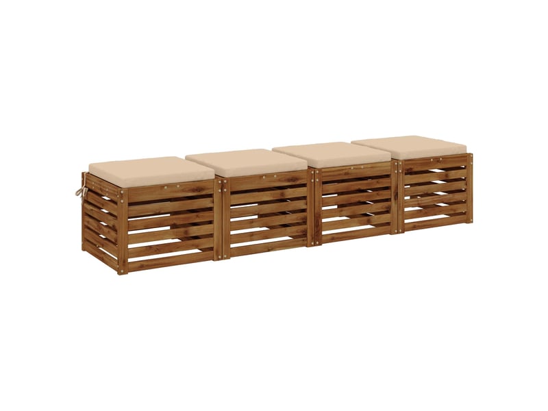 Lot de 4 coussins de siège, coussins d'assise soest 100 % polyester crème cf60367 - Conforama C