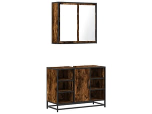 Ensemble de meubles de salle de bain 2 pcs chêne fumé cf63585
