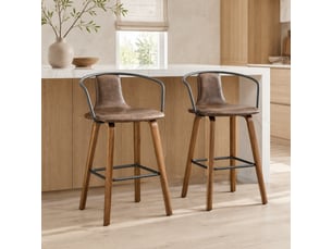 tabouret de bar <strong>OKWISH</strong> - marron hauteur d'assise 67.5 cm vendu Par paire