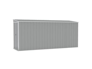 Abri de jardin mural gris 118x382x178 cm acier galvanisé