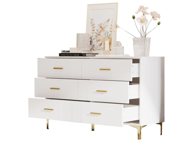  Commode 6 tiroir(s) 0 niche(s) coloris blanc largeur 120 cm commode blanc - Conforama A